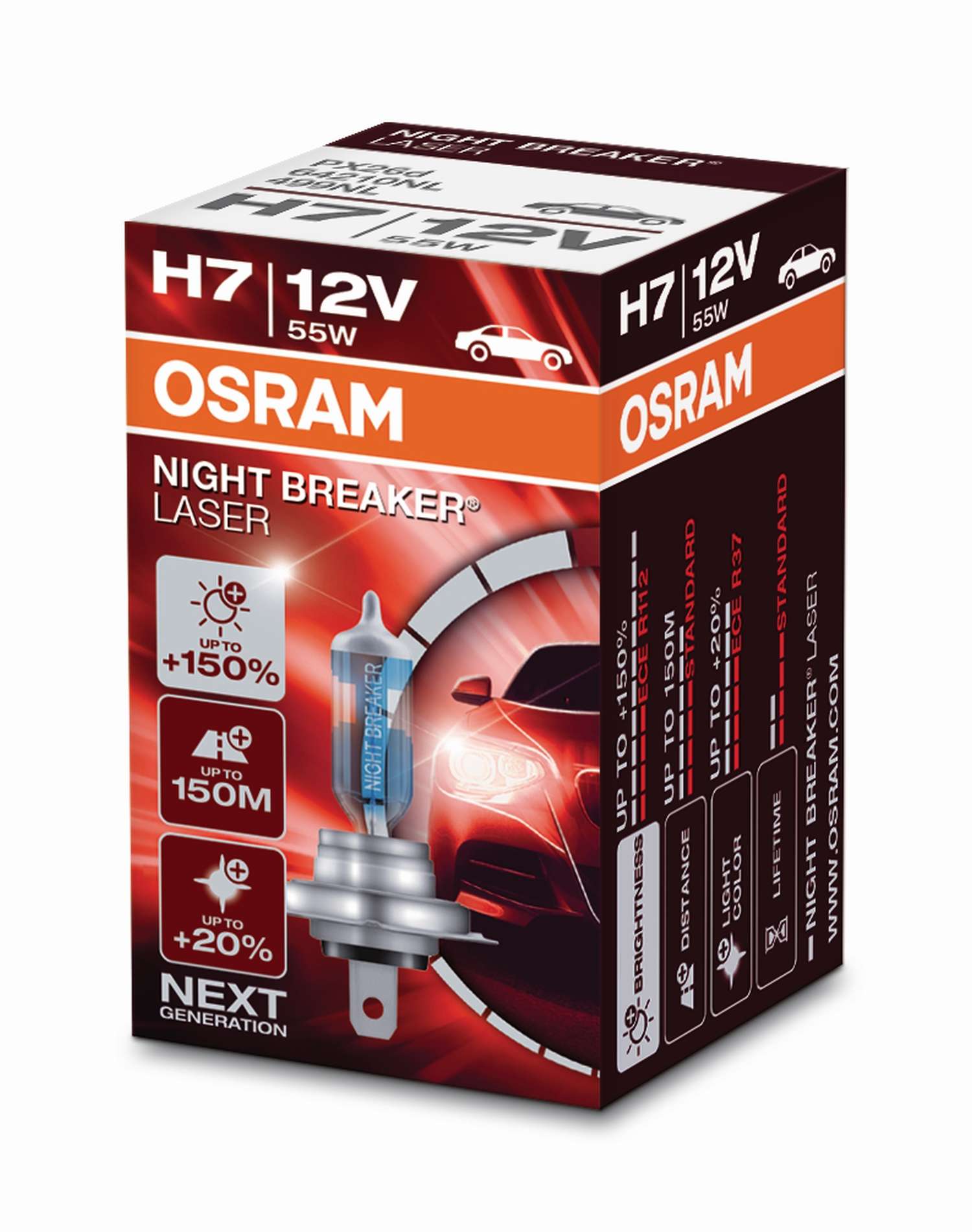 S+H Autolampe H7 Xenon, PX26d 12V 55W Megalight + 120%, 15,31 €