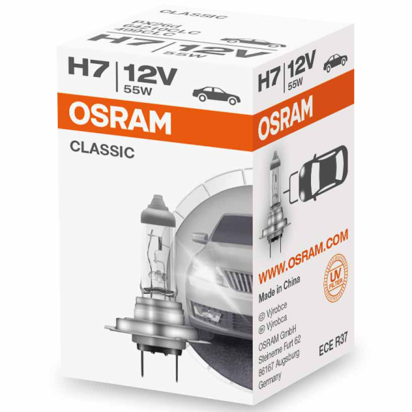 H7 12V 55W PX26d 1st. Original Spare Part OSRAM, H7, HALOGEN, Pkw 12V, AUTOLAMPEN